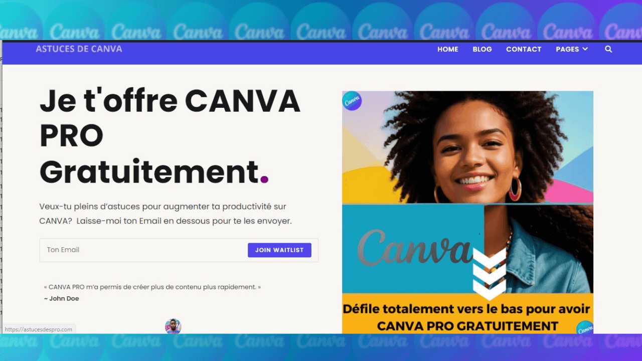 You are currently viewing Astucesdespro.com pour avoir Canva Pro gratuit en 2024