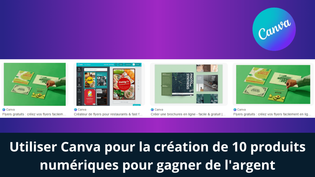 Utiliser Canva pour la création de 10 produits numériques pour gagner de l'argent