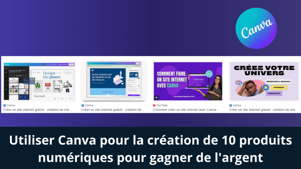 Utiliser Canva pour la création de 10 produits numériques pour gagner de l'argent