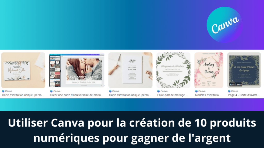 Utiliser Canva pour la création de 10 produits numériques pour gagner de l'argent