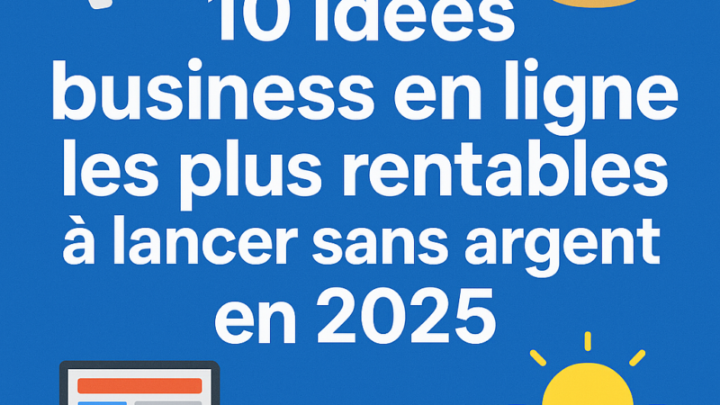 10 idées business en ligne les plus rentables à lancer sans argent en 2025