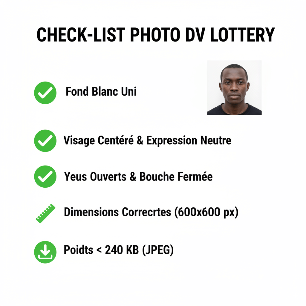 Comment bien préparer sa photo DV Lottery 2026 pour éviter la disqualification (Guide complet)