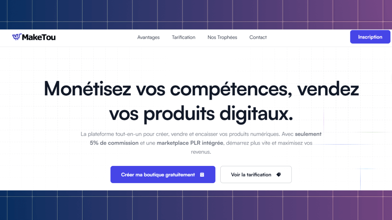Lire la suite à propos de l’article Maketou : La plateforme tout-en-un pour vendre et monétiser vos produits digitaux