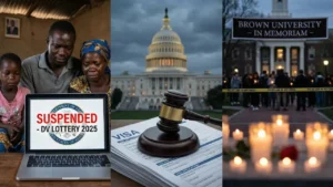 Lire la suite à propos de l’article Loterie Visa Américaine Suspendue (2025) : Analyse Complète, Impact de l&rsquo;Affaire Brown et Avenir de la Green Card sous Trump