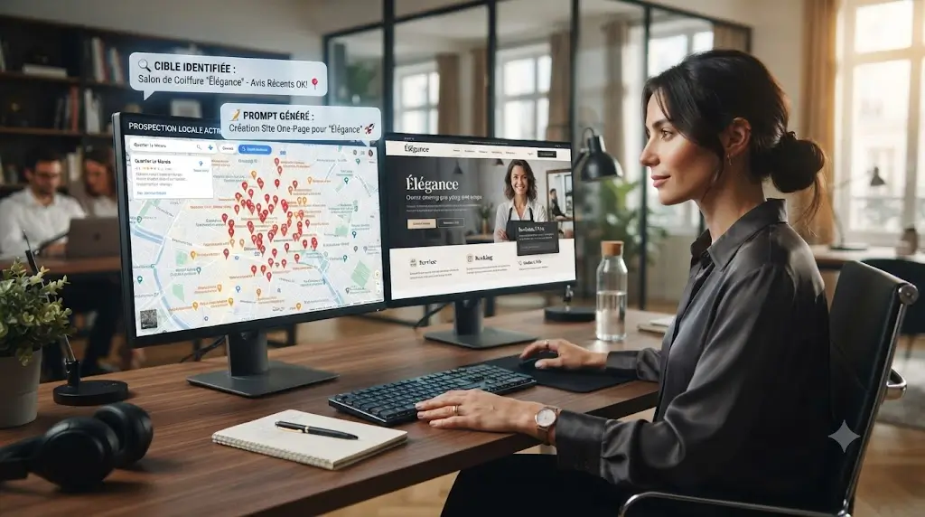 Prospection locale IA : créer sites web en 10 minutes et décrocher clients